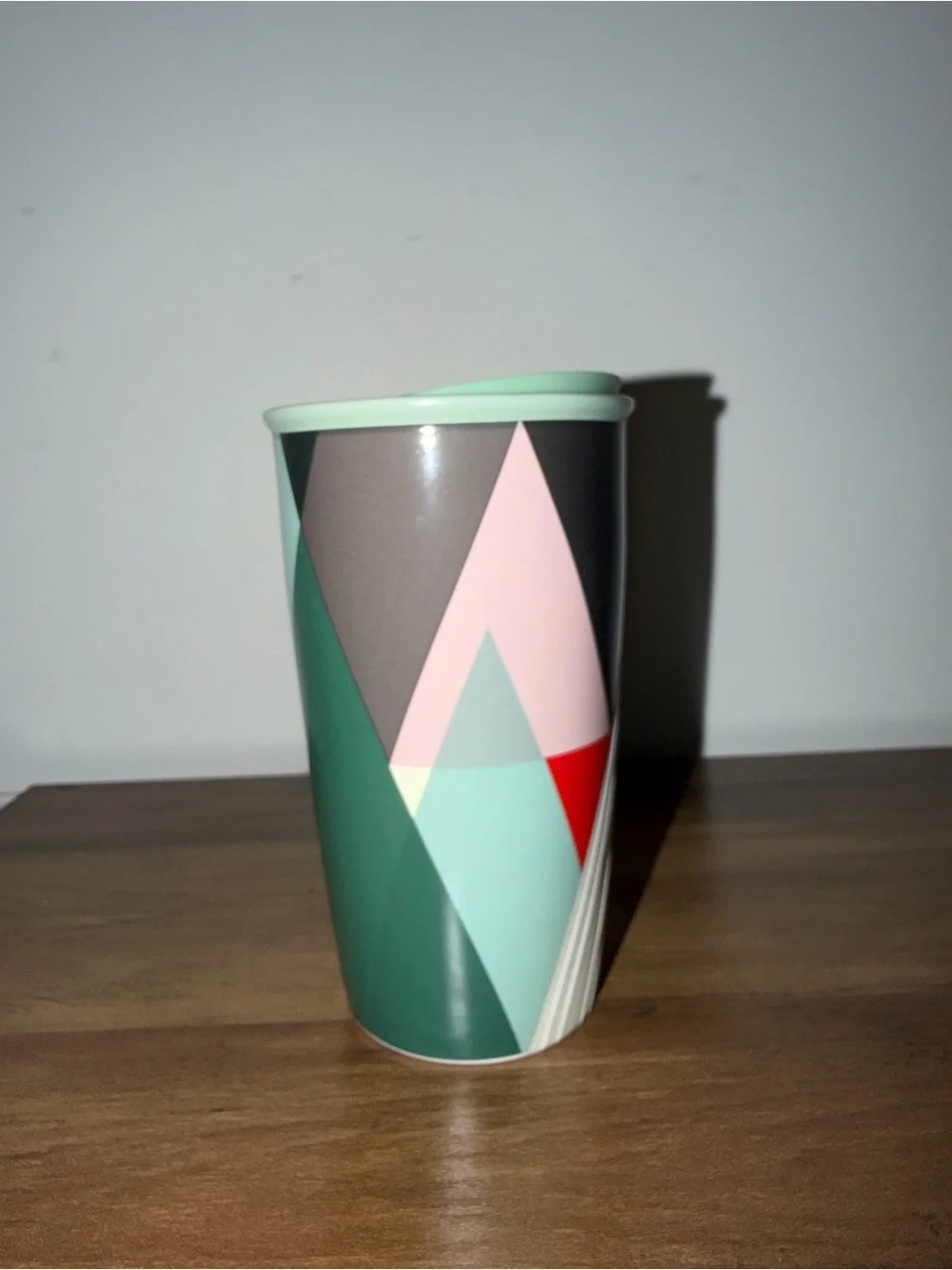 Starbucks Mint, Red, Black, Gray & Pink Geometric Reusable Tumbler